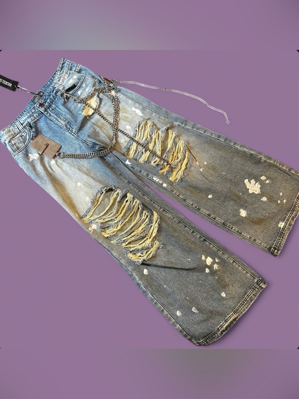 Current Mood x Dolls Kill - Hot Reputation Wide Leg Jeans